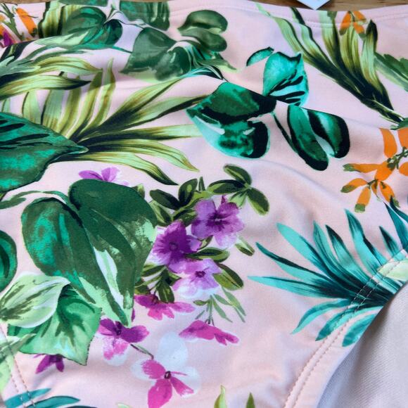 Kona Sol Women's Light Pink Floral Print Bikini Bottom - Size Medium - NWT - Picture 6 of 8